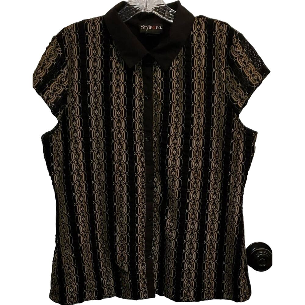 STYLE & Co. Women's Sleeveless Button Down Shirt Size XL